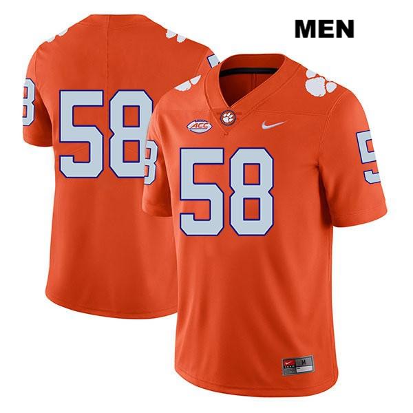 Men's Clemson Tigers #58 Patrick Phibbs Stitched Orange Legend Authentic Nike No Name NCAA College Football Jersey OXL4246NG